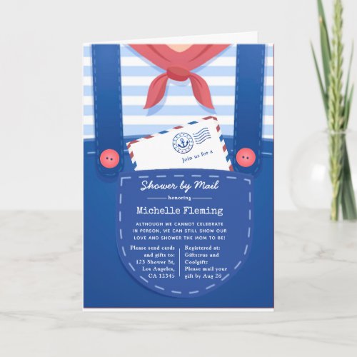 Nautical Baby Boy Shower by Mail Invitation