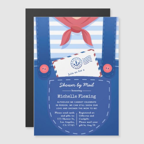 Nautical Baby Boy Shower by Mail Magnetic Invitation