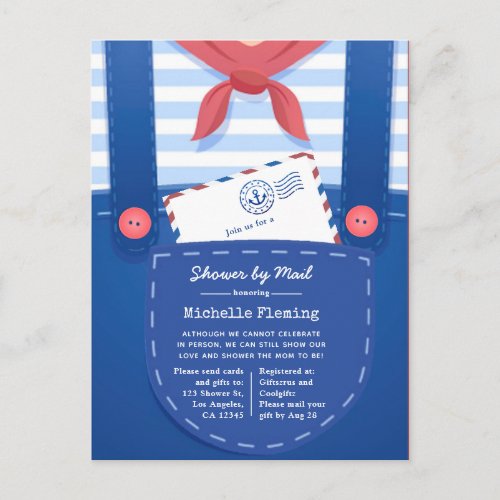 Nautical Baby Boy Shower by Mail Postcard