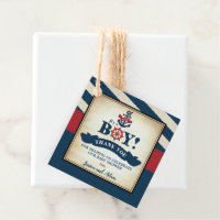 Nautical Baby Boy Shower Thank You  Favor Ahoy Favor Tags