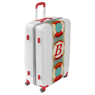 Nautical Baby initial Retro Life Preserver Pattern Luggage