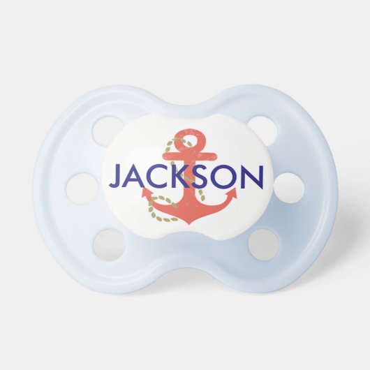 Nautical Baby Pacifier for Baby Shower Gift (Front)