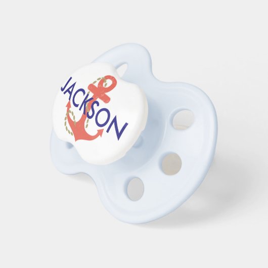 Nautical Baby Pacifier for Baby Shower Gift (Front Right)