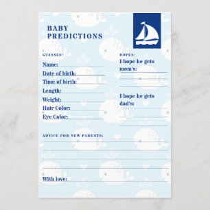 Nautical Baby Prediction Invitation