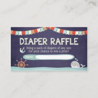 Nautical Baby Shower Ahoy It's a Boy Diaper Raffle Enclosure Card