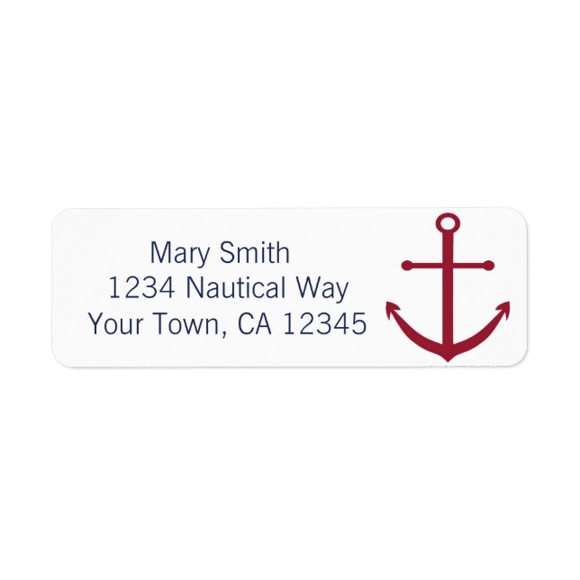 Nautical Baby Shower Anchor Address Label (Front)