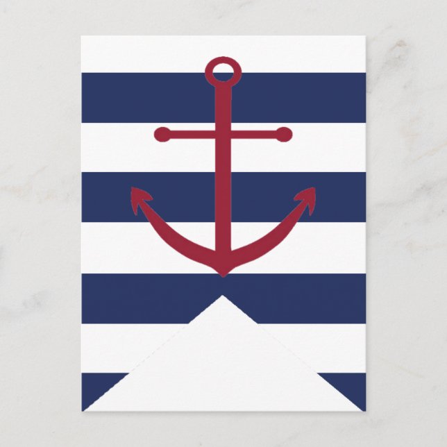Nautical Baby Shower Anchor Bunting Flag Postcard (Front)