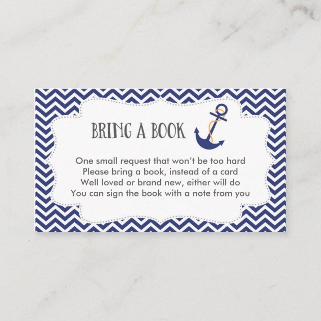 Nautical Baby Shower Book Request Card (Front)