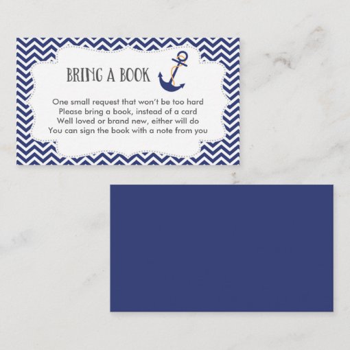 Nautical Baby Shower Book Request Card Zazzle