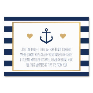 Nautical Baby Shower Book Request Card - Anchor