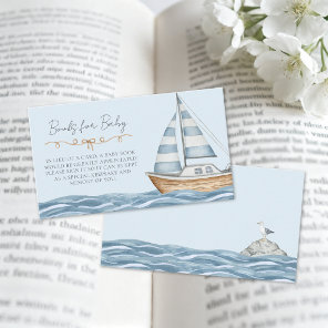 Nautical Baby Shower Books For Baby Enclosure Card