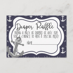 Nautical Baby Shower Boy Ahoy Its a Boy diaper Enclosure Card
