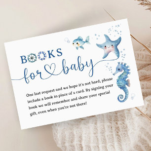 Nautical Baby Shower Boy Sailor Books For Baby Enclosure Card