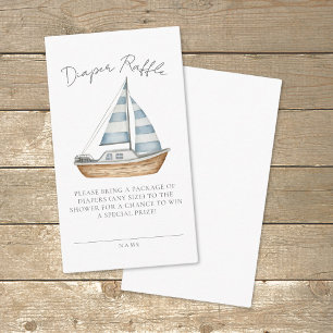 Nautical Baby Shower Diaper Raffle Enclosure Card