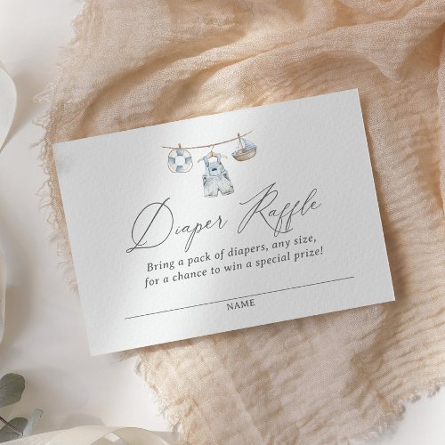 Nautical Baby Shower Diaper Raffle Ticket Enclosure Card