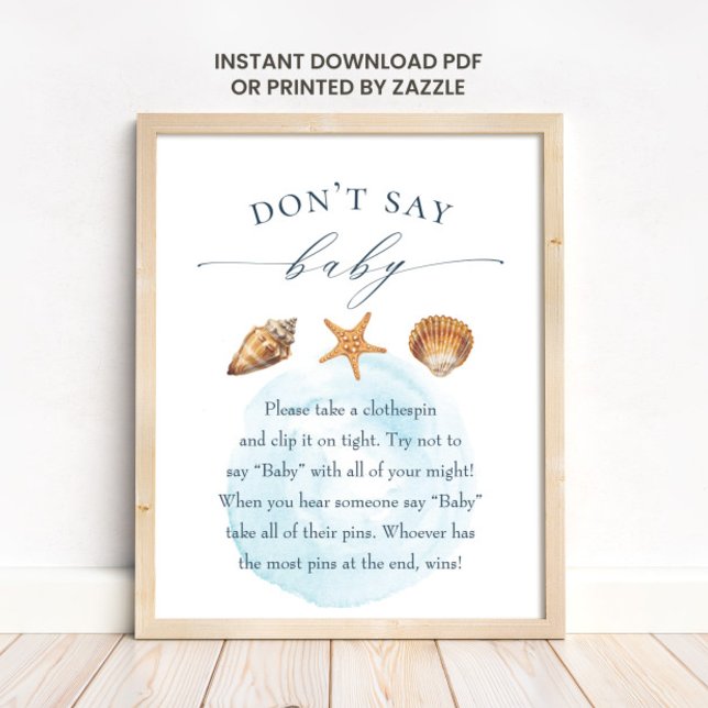 Nautical Baby Shower "Don't Say Baby" Game Poster (Creator Uploaded)