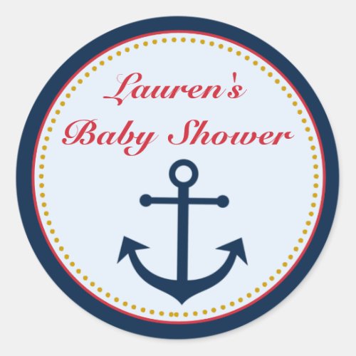 Nautical Baby Shower Favor Stickers