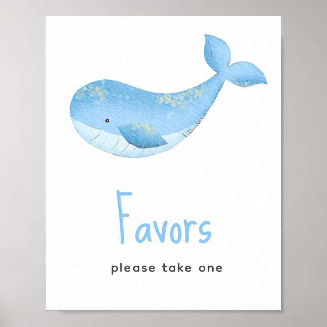 Nautical baby shower - favors, please take one poster (Front)