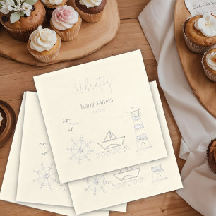 Nautical Baby Shower Foil Napkins
