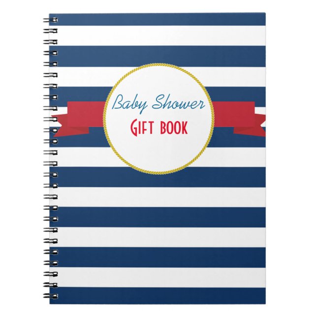 Nautical Baby Shower gift book. Notebook (Front)