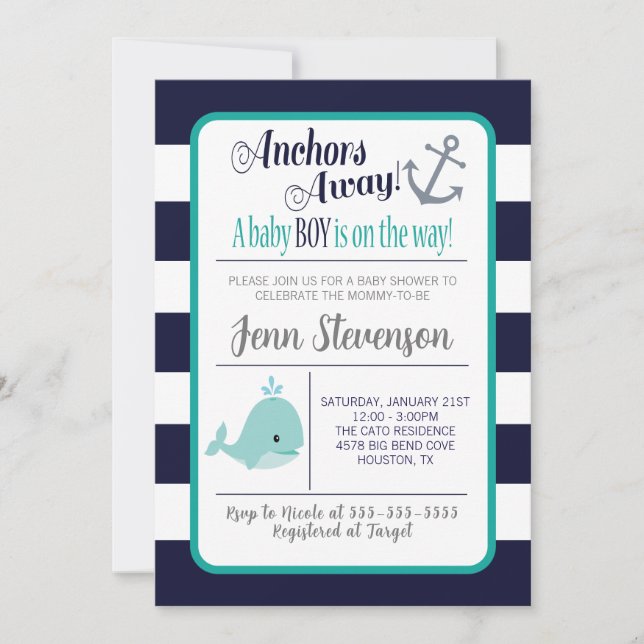 Nautical Baby Shower Invitation (Front)