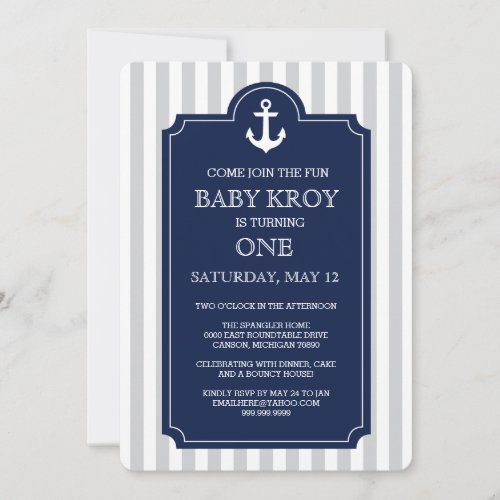 Nautical Baby Shower Invitation