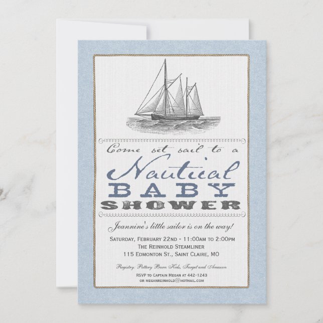 Nautical Baby Shower Invitation (Front)