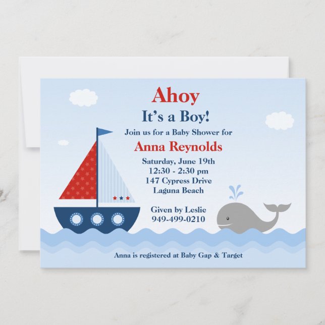 Nautical Baby Shower Invitation (Front)