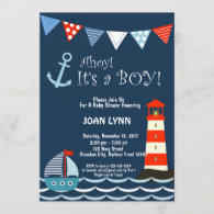 Nautical Baby Shower Invitation, Ahoy It's A Boy! Invitation