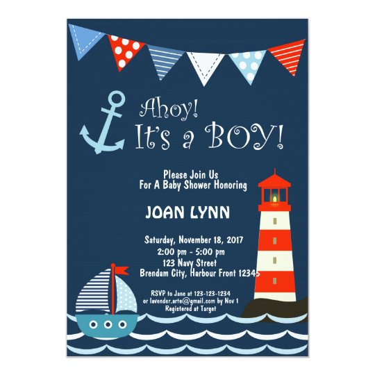 nautical baby shower invitation ahoy it s a boy invitation