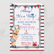 Nautical Baby Shower Invitation, Baby Shower