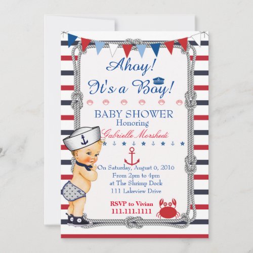 Nautical Baby Shower Invitation Baby Shower Invitation