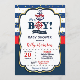 Nautical Baby Shower Invitation Boy