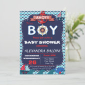 Nautical Baby Shower Invitation for a  Boy (Standing Front)