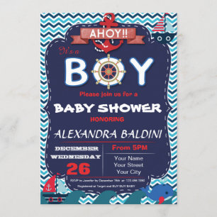 Nautical Baby Shower Invitation for a Boy