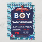 Nautical Baby Shower Invitation for a  Boy (Front/Back)