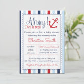 Nautical Baby Shower Invitation for a Boy (Standing Front)