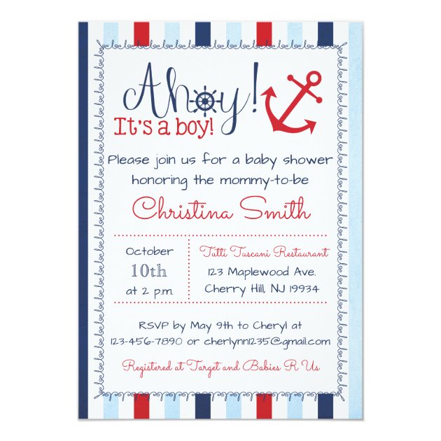 nautical baby shower invitations boy