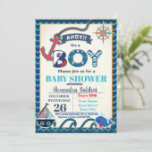 Nautical Baby Shower Invitation for a Boy (Standing Front)