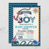 Nautical Baby Shower Invitation for a Boy (Front/Back)