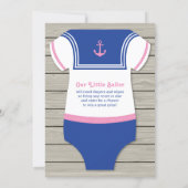 Nautical Baby Shower Invitation, Gender Neutral Invitation (Back)