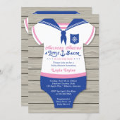Nautical Baby Shower Invitation, Gender Neutral Invitation (Front/Back)