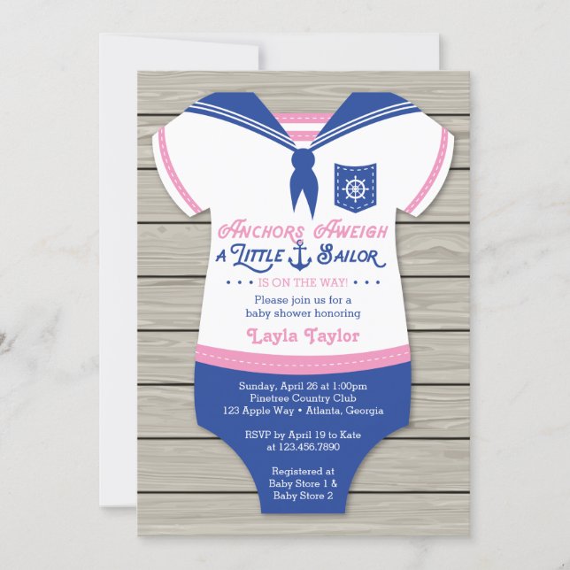 Nautical Baby Shower Invitation, Gender Neutral Invitation (Front)