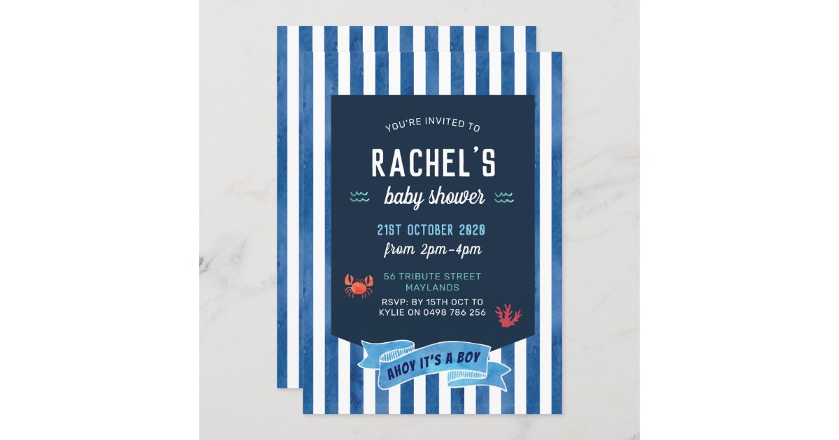 Nautical Baby Shower Invitation, Nautical Invitation Zazzle
