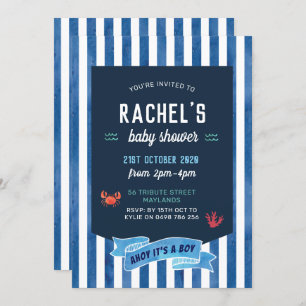 Nautical Baby Shower Invitation, Nautical Invitation
