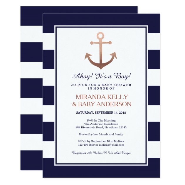 Nautical Baby Shower Invitation, Nautical Invite