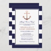 Nautical baby shower invitation, nautical invite (Front/Back)