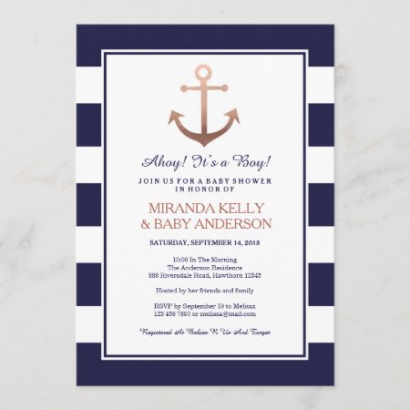 Nautical Baby Shower Invitation, Nautical Invite