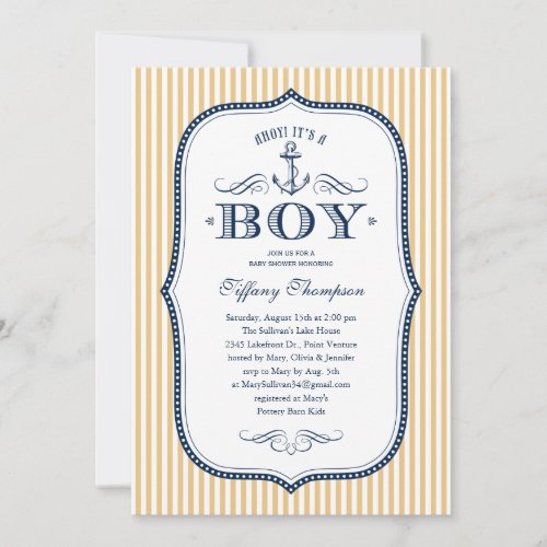 Nautical Baby Shower Invitations