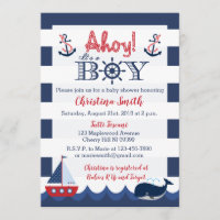 Nautical Baby Shower Invitations Boy
